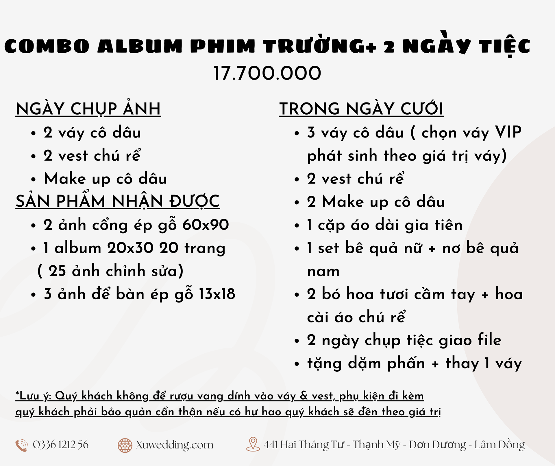 COMBO ALBUM PHIM TRƯỜNG + 2 NGÀY ĐÃI TIỆC